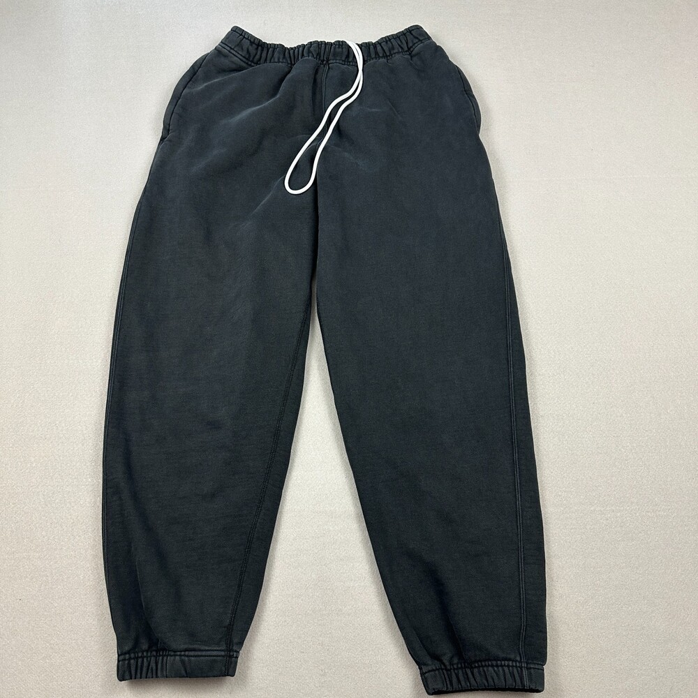 Nike Pants Men Medium Black Solid Tapered Straight Leg Heavyweight Basketball M